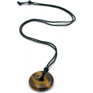 Kal-Pendentif Pierre Naturelle | Donut Pi Chinois| Double Pointes Concentrateur D'énergie - Neuf