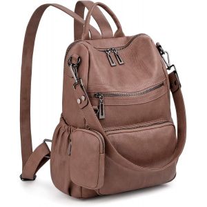 CAUC-Femme Sac port&eacute; Dos Anti-Vol Sac &agrave; Main port&eacute; &eacute;paule Glands Multi Compartiment PU Cuir lav&eacute; - Neuf