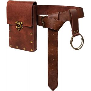 Cauc-Set De 3 Pochettes De Ceinture M&eacute;di&eacute;vales Marron Accessoires Viking Avec Pochette De Ceinture En Cuir Poches Lat&eacute;rales Pour La Randonn&eacute;e Halloween Mascarade - Neuf