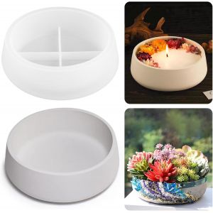 Moule Epoxy Silicone Bols, Moule En R&eacute;sine &Eacute;poxy Bol Moule, 18 X 18 X 6cm Assiette Tray Bowl Resin Mold Pour Bougeoir, R&eacute;cipient De Stockage,Plantes En Pot - Neuf