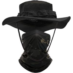 Chapeau De Soleil Large Bord Chapeau De Brousse Réglable Bob Homme Refroidissement Tour De Cou Militaire Chapeaux De Randonnée Camouflage Cache Cou Safari Chapeau Chasse Sports De Plein Air.[Z815] - Neuf