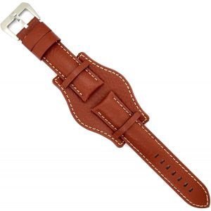 Kal-Bracelet Montre Cuir Gravure De Bisons Bund Compatible Avec Fossil Ch2592 Ch2564 Ch2565 Ch2891ch3051 18mm 20mm 22mm 24mm Ref 386 - Neuf