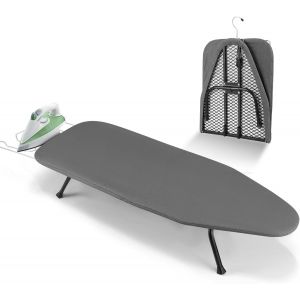 MEVRONISSHOP-Table a Repasser avec Crochet, Petite Planche a Repasser Pliable avec Housse Rembourr&eacute;e &eacute;paisse, Mini Planche a Repasser, Planche a Repasser de Table, Table Repassage Voyage Gris, 81&times;31c - Neuf