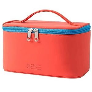 Moyen de Maquillage Sac de Voyage Portable Sacs Cosmétiques pour les Femmes de Petite Poche de Tirette Faire d'Organisateur Imperméable à l'eau (Rouge) - Neuf
