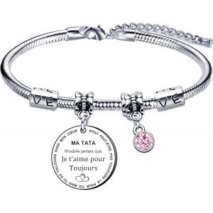 Kalsw-Bracelet Tata Cadeau Tata Tante-Ma Maman N'oublie Jamais Que Je T'aime Pour Toujours-Cadeaux De No&euml;l Cadeaux Pour F&ecirc;te Des M&egrave;res Pour Tata (1) - Neuf