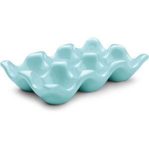 Plateau &Agrave; ?ufs En C&eacute;ramique Pour 6 Tasses-Demi-Douzaine D'?ufs En Porcelaine-Organisateur De Rangement D&eacute;coratif Pour R&eacute;frig&eacute;rateur,Comptoir,Cuisine (Bleu) - Neuf