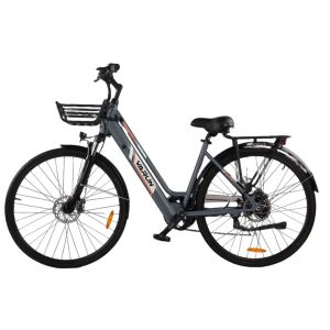 V&eacute;lo &Eacute;lectrique Urbain Pour Femme Varun C700-8, 27,5", Faible Enjambement, Capteur De Couple 36 V 250 W, Gris - Neuf
