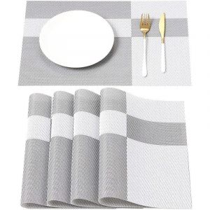 Lot De 8 Sets De Table En Vinyle Tissé Résistant À La Chaleur, 45 Cm X 30 Cm - Neuf