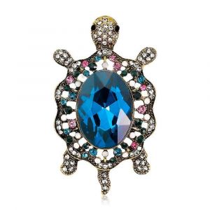 Femmes Cristal Grande Tortue Pin Broche Fille Animal Bijoux D&eacute;coratifs - Neuf