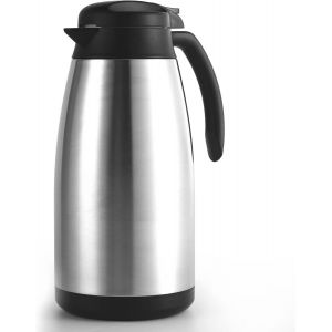Jexnovashop-Thermos 2l, Carafe Thermique En Acier Inoxydable, Pichet Isotherme Double-Wall Vacuum Isol&eacute;,Isolation De La Chaleur 12h Et R&eacute;tention Du Froid 24h,Carafe Thermique Pour Le Th&eacute;,L'eau,Le Caf - Neuf