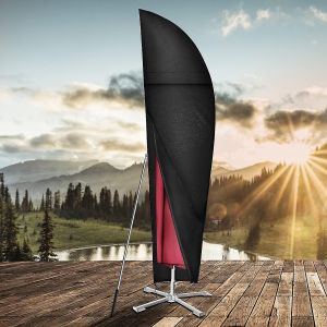 Starlight-Housse De Parasol En Porte-&Agrave;-Faux Avec Bouches D'a&eacute;ration, Imperm&eacute;able, Coupe-Vent, Anti-Uv, Housse De Parasol En Tissu Oxford 600d Robuste Avec M&acirc;t T&eacute;lescopique,Bl - Neuf