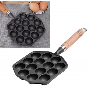 Subzonal-Po&ecirc;le &Agrave; Griller Takoyaki 14 Trous, Takoyaki Grill Antiadh&eacute;sif En Fonte Poulpe Boulettes De Viande Fabricant De Moules Avec Poign&eacute;e Amovible Pour La Cuisson Des Cr&ecirc;pes &Agrave; La Maison - Neuf