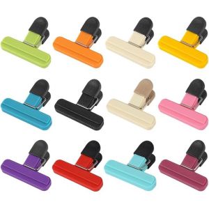 Kal-Clips Fermeture Sachet Alimentaire Réutilisables,Pinces Alimentaires Pour Sachets,12 Pièces Pinces Pour Sachets,Cuisine Pinces À Sac Clip D'étanchéité Pour Snack Pain Chips Café Stockage - Neuf