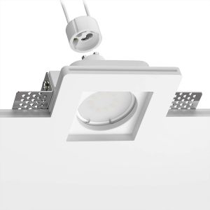 Spot LED encastré en plâtre GIEDI II DIY,ampoule GU10 450lm incluse,blanc chaud - Neuf