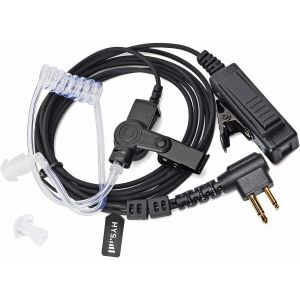 Radio Earpiece Compatible with Motorola CP040 DP1400 XT420 Walkie Talkie,Microphone with Earphone,Transparent Acoustic Tube Earpiece,Black,One Size - Neuf