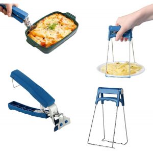 Pince &Agrave; Four,1pcs Anti-Br&ucirc;lure Bol Clip,1pcs Pince Pour Bol Chaud Avec Pp Poign&eacute;e Antid&eacute;rapante Pour Four &Agrave; Vapeur Air Fryer Portable(Acier Inoxydable) - Neuf