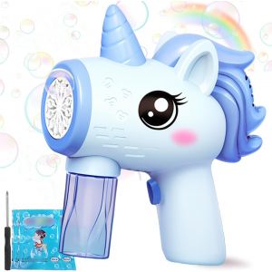 KAL-Pistolet A Bulle Pour Enfants, Licorne Machine A Bulle, Licorne Machine À Bulles Automatique Avec Liquide A Bullen, Pistolet À Bulles Automatique, Baguettes À Bulles De Licornes Pour Enfants - Neuf