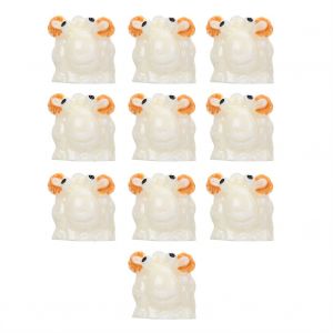 Hjlian Lot De 10 Petits Ornements De Paysage En Mousse De Mouton Blanc Pour Decoration, Bricolage Mignon - Neuf