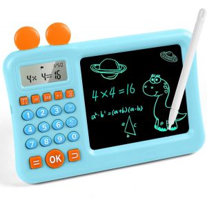 KALANKA-Calculatrice éducative pour Enfants, Outil d'apprentissage de Jouets Mathématiques Multifonctionnel, Calculatrice Mathématique à écran LCD, Tablette à Dessin Anti-Chute, pour Enfants de 2-10a - Neuf