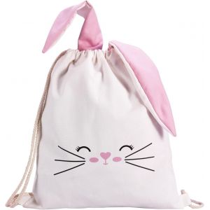 acdsgd-Sacs &agrave; cordon pour enfants, filles, sac de sport, sac &agrave; dos de sport personnalis&eacute; avec oreilles de lapin roses, sacs mignons en toile avec cordon de serrage pour enfants, voyage, plage, ext&eacute;rieur, - Neuf