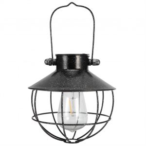 Hjlian Lanterne Solaire Led D'exterieur A Suspendre, Luminaire Decoratif En Fer Blanc Chaud, Portable, Rond, Noir, Avec Capuchon - Neuf