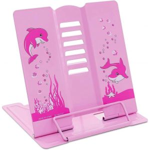 Support De Lecture En Métal,Réglable Porte-Livre En Pliable Enfant,Support Livre De Cuisine,Antidérapant Support De Livre Pliable Pour Ipad,Tablette,Cuisine,Encyclopédies (Rose) - Neuf