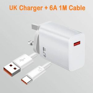 Chargeur De Charge Rapide Usb 67w Avec Câble De Type C 6a Pour Xiaomi 14 Ultra Pro Redmi Note 13 Pro X5 F5 Pro,Adaptateur Mural Pour Téléphone Portable--Uk Charger And 1m - Neuf
