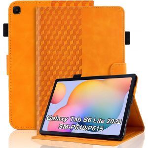 Coque Pour Samsung Galaxy Tab S6 Lite 10.4 Pouce 2022/2021 (Sm-P613/P619/P615/P610) Tablette Housse Cuir Pu Etui De Protection Flip Case Avec Veille/R&eacute;veil Auto Et Support- Orange - Neuf