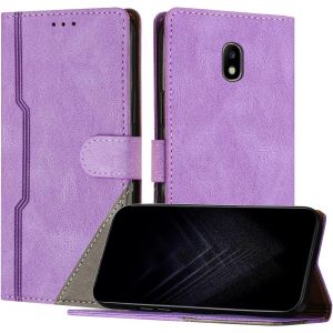 Kal-Étui Pour Samsung Galaxy J530/J5 2017, Housse En Cuir Pu Avec [Protection Antichoc Tpu] [Fonction Support] [Porte-Cartes ] Antichoc Magnétique Coque Pour Galaxy J530 - Violet - Neuf