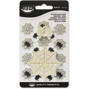 KAL-Jem Moule Pop-It Pour Décoration De Fondant Halloween -Araignée Et Toile, Ecru - Neuf