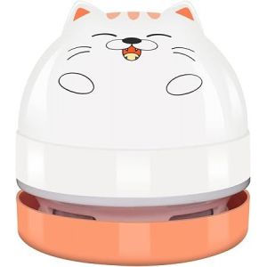(Blanc, Orange) Bureau Mini Aspirateur USB Portable Mignon de bande dessinée, de Bureau, d'un Aspirateur, d'un Mini-Bureau de l'Aspirateur pour le Nettoyage des Miettes de la Gomme, de la Poussière, M - Neuf