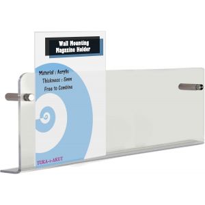 80cm &iquest;&iquest;tag&iquest;&iquest;res Murales en Acrylique Extra R&iquest;&iquest;sistant, Support Mural pour Magazines, Journaux, Brochures, Livres, Porte-Revues Porte-Prospectus Murales Noir TKD8256-80cm-1x - Neuf