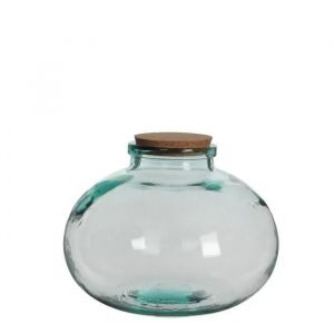 Mica Decorations Olly Vase - H23 x &Oslash;29 cm - Verre recycl&eacute; - Transparent - Neuf