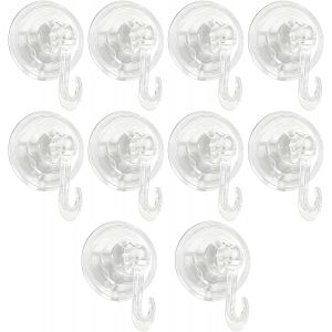 Lot de 10 Crochets &agrave; Ventouse, s, M&eacute;canisme de Verrouillage Solide, Crochets Muraux Imperm&eacute;ables Sans Clous, Porte-Manteau, Adapt&eacute;s aux Fen&ecirc;tres, Salles de Bains et Cuisines - Neuf