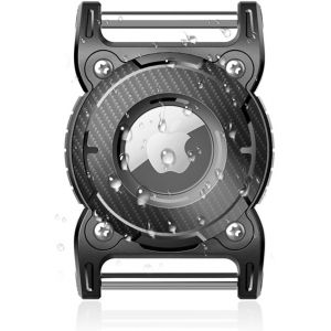 MEVRONISSHOP-Airtag Porte Cl&eacute;, &Eacute;tuis pour Apple AirTag 2021- Anti-Chute et Anti-Rayures Protection Anti-Perte et Anti-Rayures sur Cl&eacute;s, Sacs, Bagages et Colliers d'animaux domestiques (Noir) - Neuf