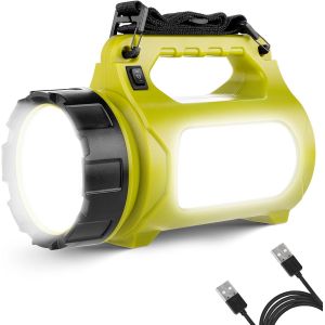 Le Lampe Camping Led, Lampe Torche Rechargeable, 5 Modes D¿Éclairage 1000lm, Fonction De Batterie Externe, Lanterne Camping Puissante Étanche Pour Bricolage, Randonnée, Secours - Neuf