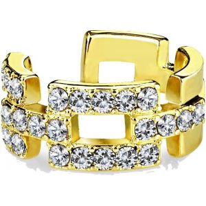 Kal-Tata Gisele © Bague D'oreille En Laiton Et Oxyde De Zirconium - En Forme De Maille Chainon - Neuf