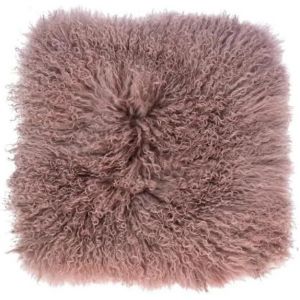 Yukon International Housse D'Oreiller En Peau D'Agneau De Mongolie (Mocha, 40 X 40) - Neuf