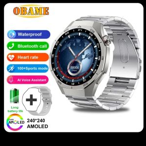 Nouveau 2025 Gt5Pro Montre Intelligente Hommes 3D Hd Plein Écran Montres Fréquence Cardiaque Étanche Bluetooth Appel Sport Fitness Tracker Smartwatch.Silver Steel Strip.2025 New Watch - Neuf