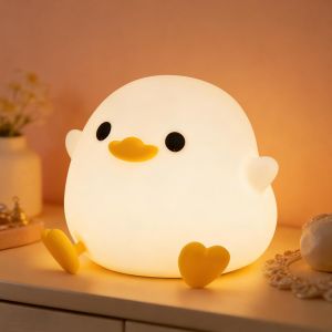 Veilleuses Pour Enfants/B&eacute;b&eacute;, Cute Canard Lampe De Chevet En Silicon,Luminosit&eacute; R&eacute;glables,Lumi&egrave;re Usb Rechargeable,Chambre D&eacute;corations, Cadeaux D'anniversaire Et De No&euml;l Pour Gar&ccedil;on/Filles - Neuf