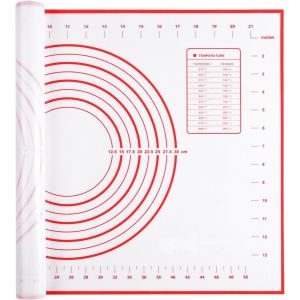 AYUHR-Tapis Silicone Patisserie 60 X 40 Cm,Tapis Cuisson Silicone AntidéRapant, Cuisson Tapis PâTisserie Convient à La Fabrication De Macarons, De Fudge, De PâTe, De Pizza(Rouge + Trois Grattoirs) - Neuf
