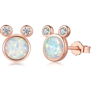 Kal-Boucles D'oreilles En Argent Sterling 925 Post Boules D'opale D'oreilles Hypoallergéniques Pour Femme Fille Cadeaux De Bijoux - Neuf