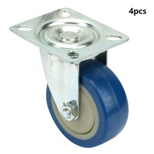 Lot de 4 roulettes pivotantes a capuchon en PVC de 7,6 cm pour chariot a meubles - Neuf