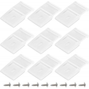 KAL-Lot De 50 Clips De Fixation Transparents Avec Vis Auto-Adhésifs Pour Bandes Lumineuses Led - Support De Montage Pour Armoires, Bureau, Voiture - Neuf