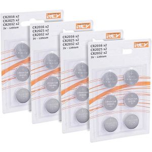 Lot de 24 Piles Litio,8X CR2016,8X CR2025,8X CR2032,3V,Pile Bouton au Lithium Alcaline - Neuf