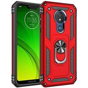 Kal-Coque Pour Motorola Moto G7 Power, Coque Moto G7 Power, Etui Housse De Protection Antichoc Durable Résistante 2 En 1 Hybride Pc Robuste + Tpu Souple + Verre Trempé(Rouge - Neuf