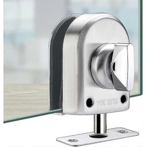 Serrure de porte en verre Serrure de porte en verre en acier inoxydable Serrure de sol Serrure de sol pour salle de bain WC Shop Portes en verre - jue - Neuf