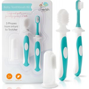 Kit De Brosse À Dents Bébé (3 À 24 Mois)-Assortiment Doigtier,Brosse D'apprentissage Et Enfant Sans Bpa - Neuf