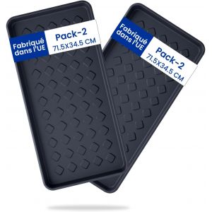 SUBZONAL-Lot de 2 bacs &agrave; Chaussures pour la Pluie - 71,5 x 34,5 x 3 cm avec Rebord - Bac &eacute;gouttoir Chaussures, bac de Coffre, bac en Plastique, bac de r&eacute;tention, bac &agrave; Chaussures bac &agrave; Huile Large - Neuf