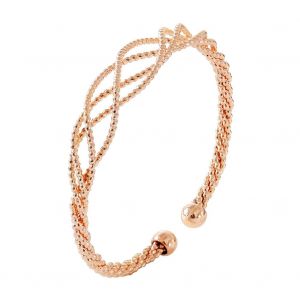 Bracelet Simple Et Tendance, Ouvert Et Noue, Creux Et Torsade, Pour Femme (Dore) - Neuf